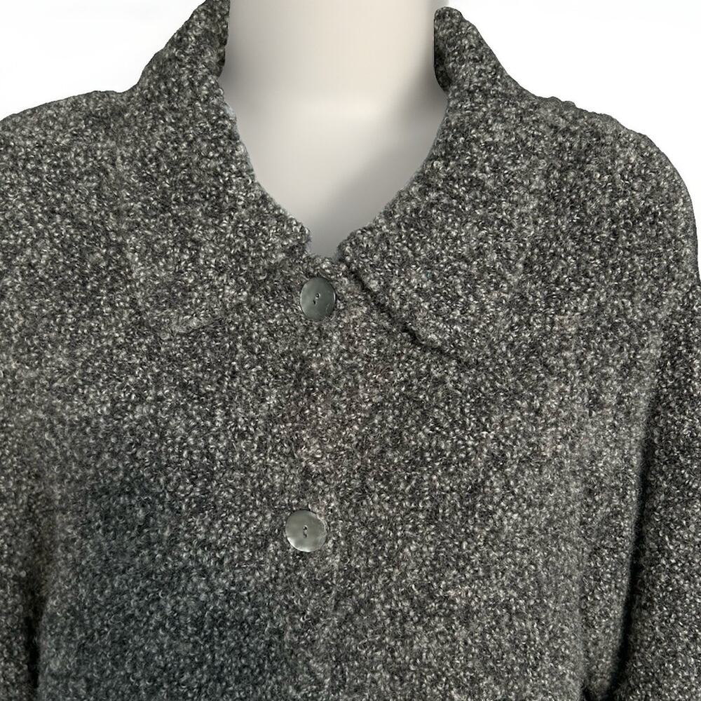 Talbots Italian Wool Blend Bouclé Button-Front Jacket Size Medium Vintage Gray - Picture 4 of 12